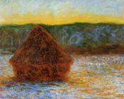 克劳德 莫奈 : Grainstack, Thaw, Sunset